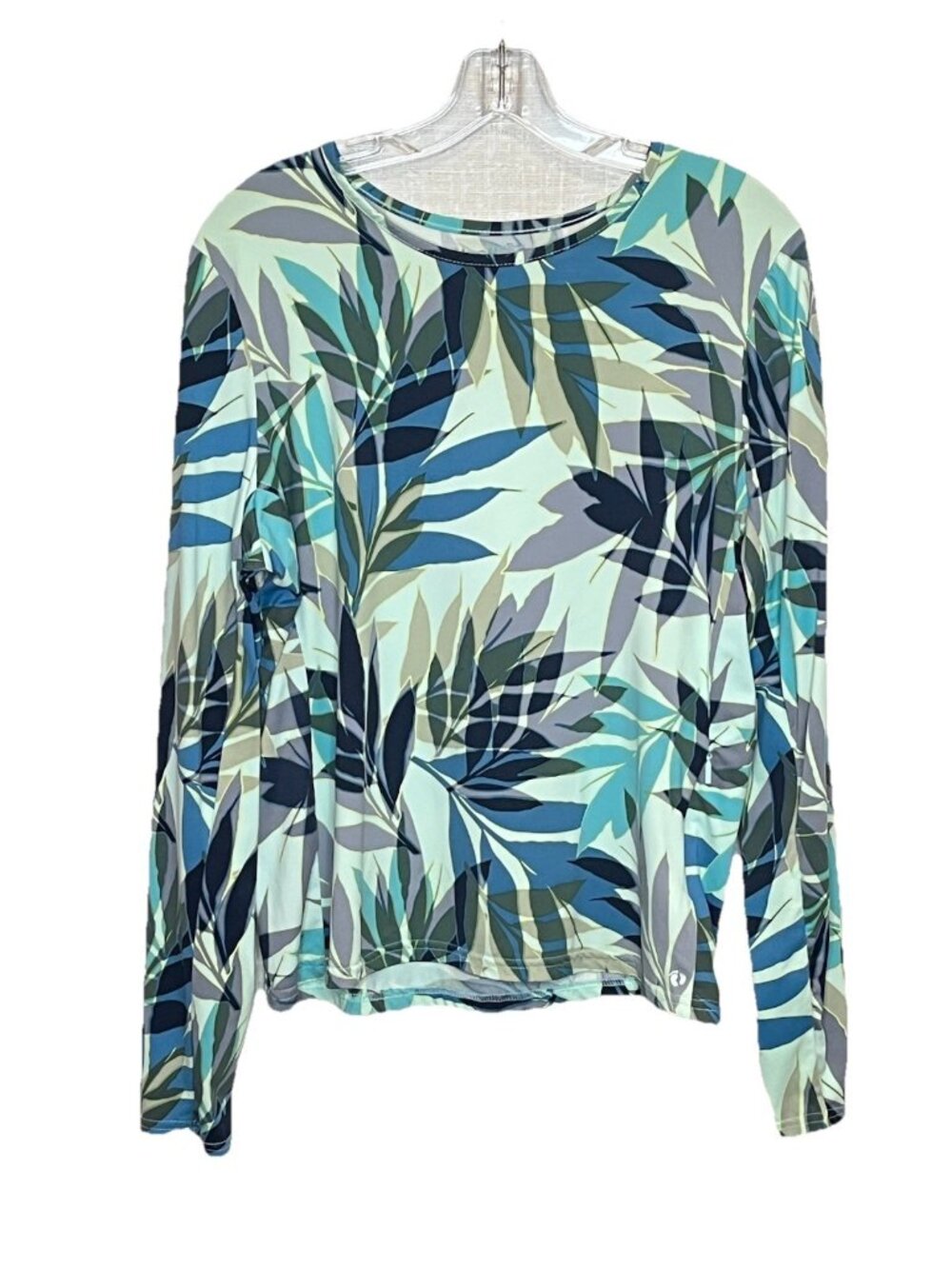 Hang Ten Womens Large UPF 50+ Tropical Print Long Sleeve Rash Guard Swim Top